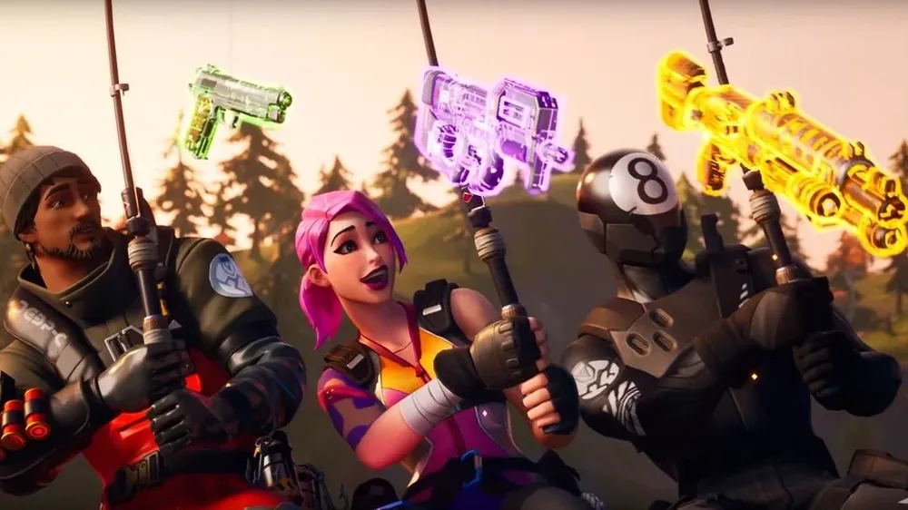 Pescando en un río, así encuentran los nuevos personajes de Fortnite sus armas.
