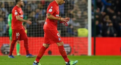 Suárez en la derrota ante Real Sociedad