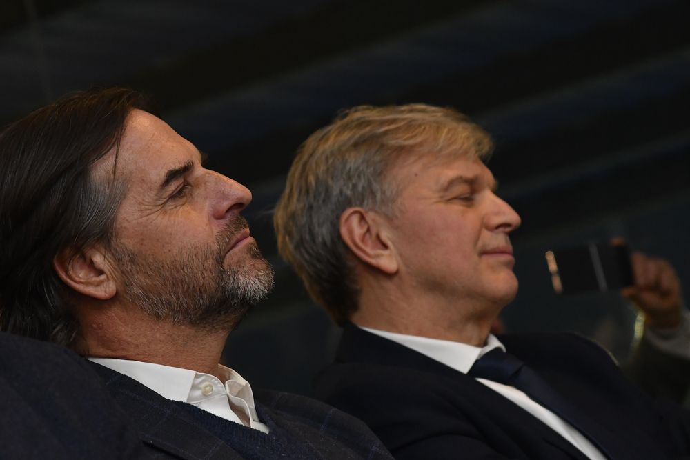 Luis Lacalle Pou junto al secretario de Deportes, Sebastián Bauzá. Archivo