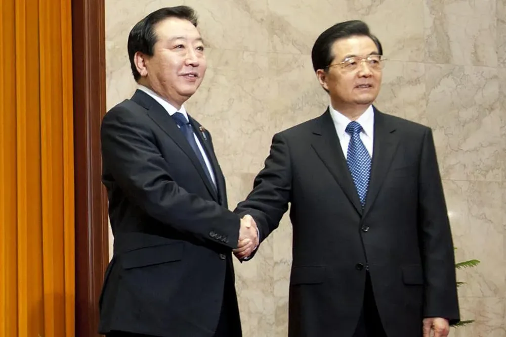 Yoshihiko Noda y Hu Jintao