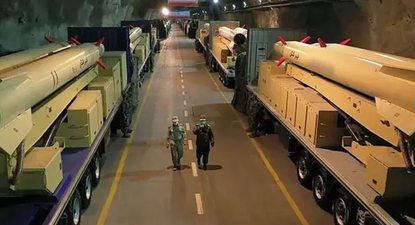 Interior de una de las "ciudades de misiles" donde se almacenan una gran cantidad de misiles balísticos Kheibar Shekan.