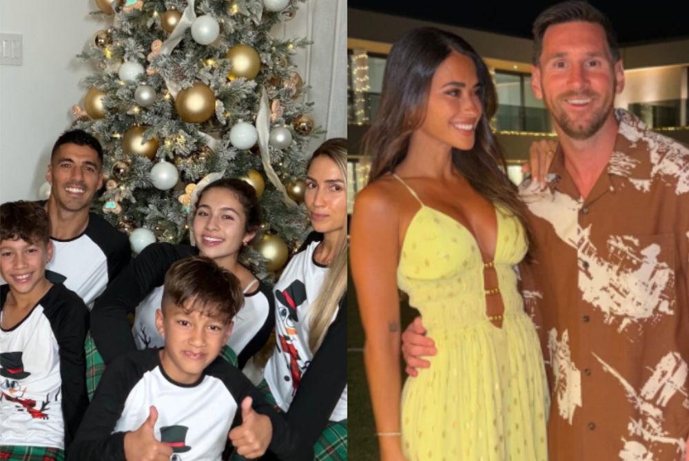 Las fotos navideñas de Luis Suárez y Lionel Messi