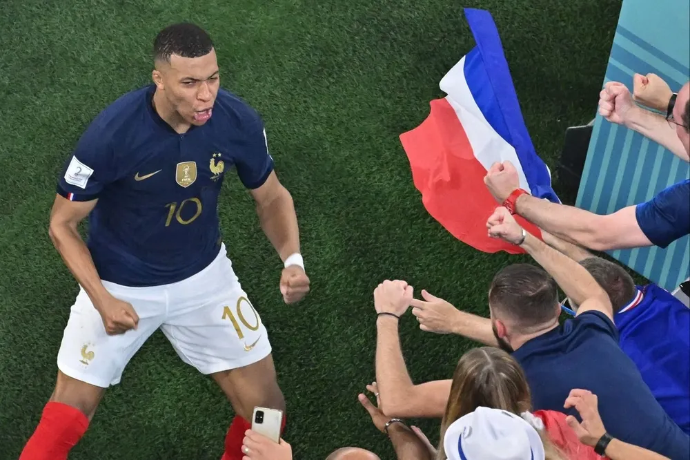 El festejo de Mbappe