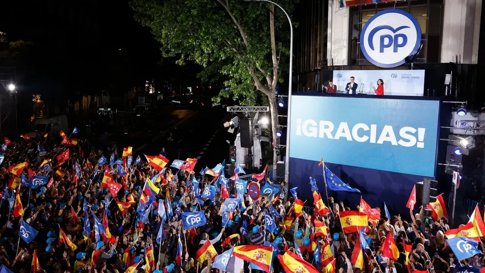 Festejos por la victoria del PP en España