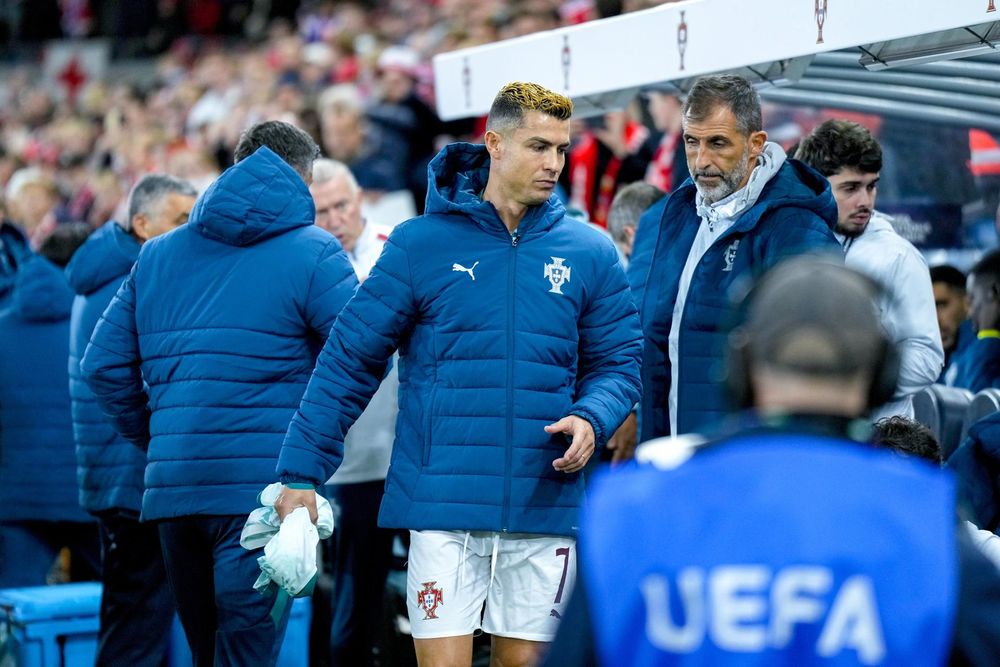 Cristiano Ronaldo en el banco del Portugal contra Noruega el pasado 27 de setiembre, correspondiente a la Liga de Naciones