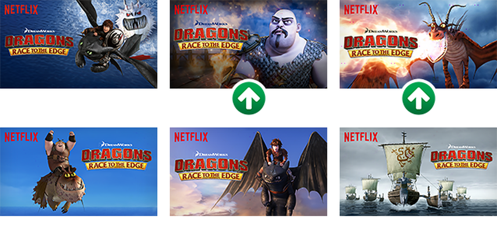 Seg&uacute;n prob&oacute; la plataforma, los usuarios prefirieron mayoritariamente las miniaturas seleccionadas con la flecha verde. Imagen: Netflix.