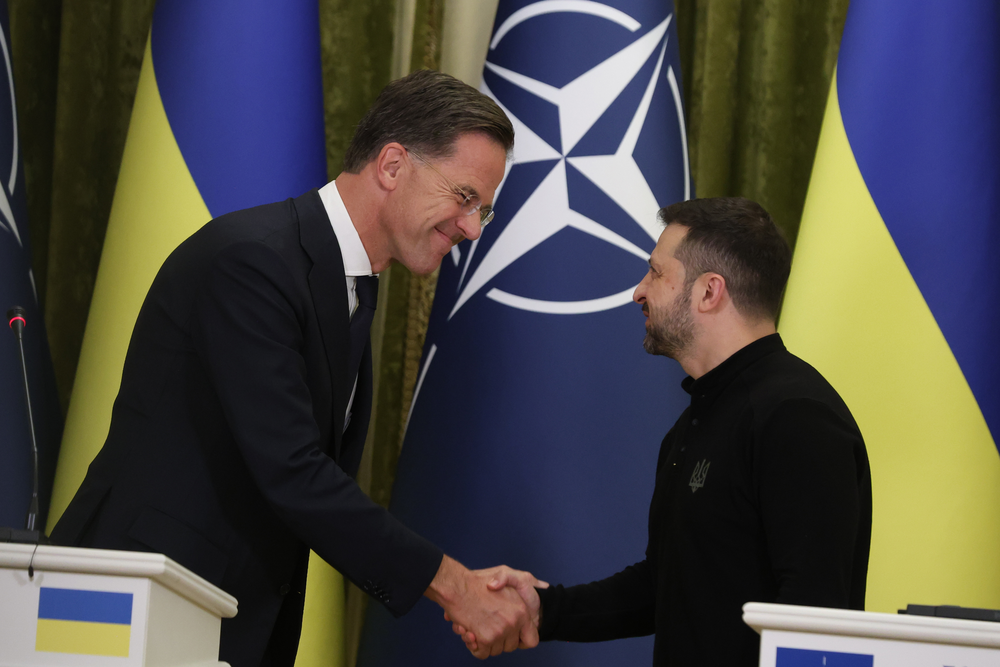 El presidente de Ucrania Volodimir Zelenski y el secratario general de la OTAN Mark Rutte