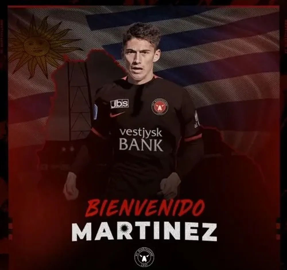 Emiliano Martínez en la presentación de FC Midtjylland de Dinamarca.