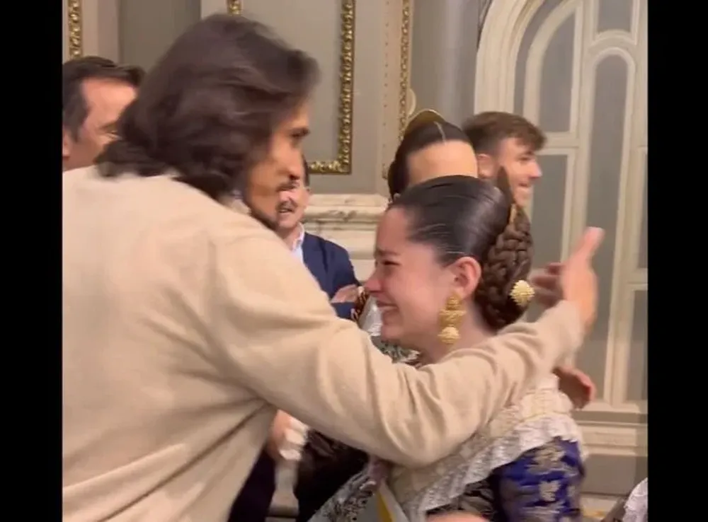 Edinson Cavani en un acto de Valencia