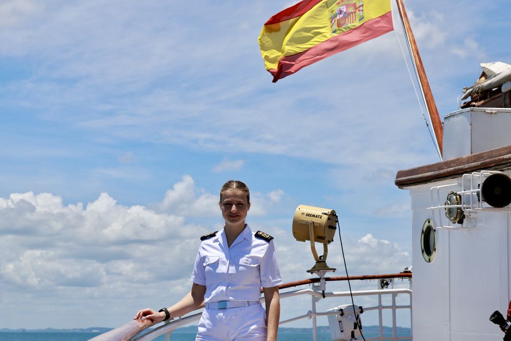 La princesa Leonor a bordo del buque escuela Juan Sebastián de Elcano