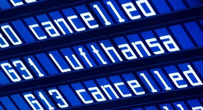 Vuelos de Lufthansa, la mayor aerolínea alemana, siendo cancelados.