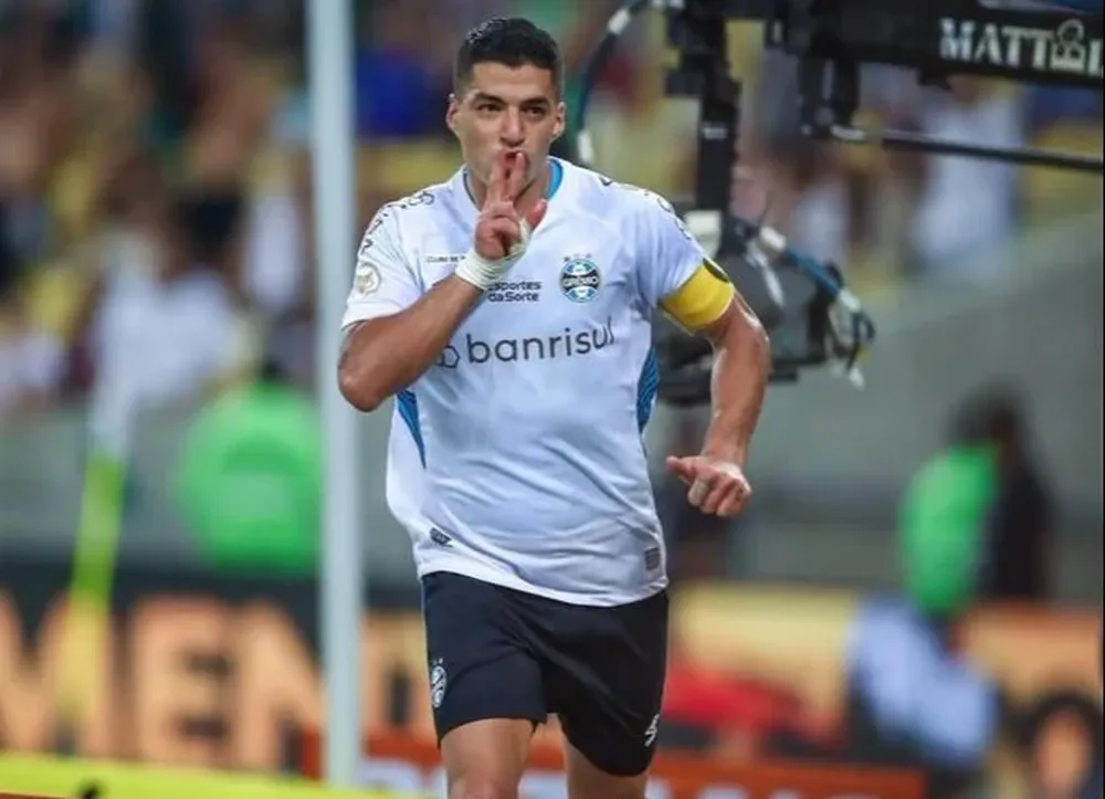 Luis Suárez en su último partido con Gremio