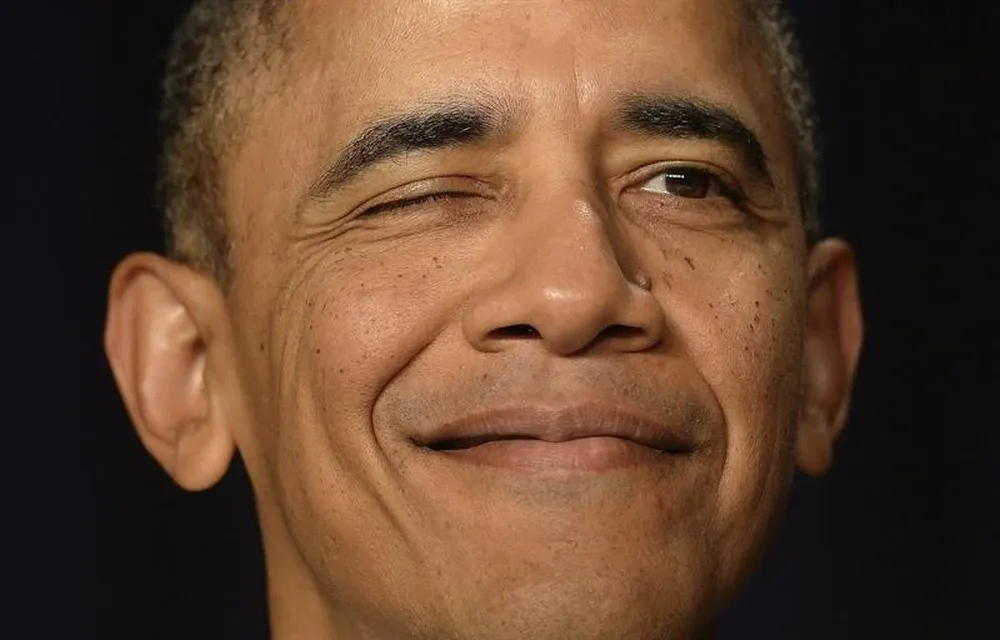 EEUU- El presidente estadounidense Barack Obama guiña un ojo durante el Desayuno de Oración Nacional