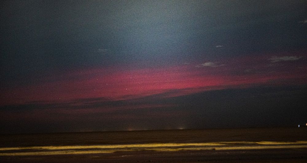 Foto de Matías Mederos de la aurora austral capturada desde Uruguay