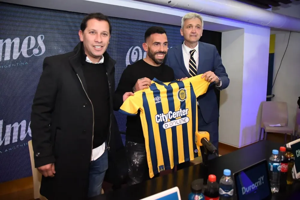 Tevez el día de su presentación