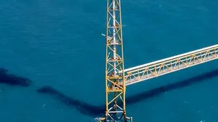 México- Foto de un pozo de petróleo en la Sonda de Campeche