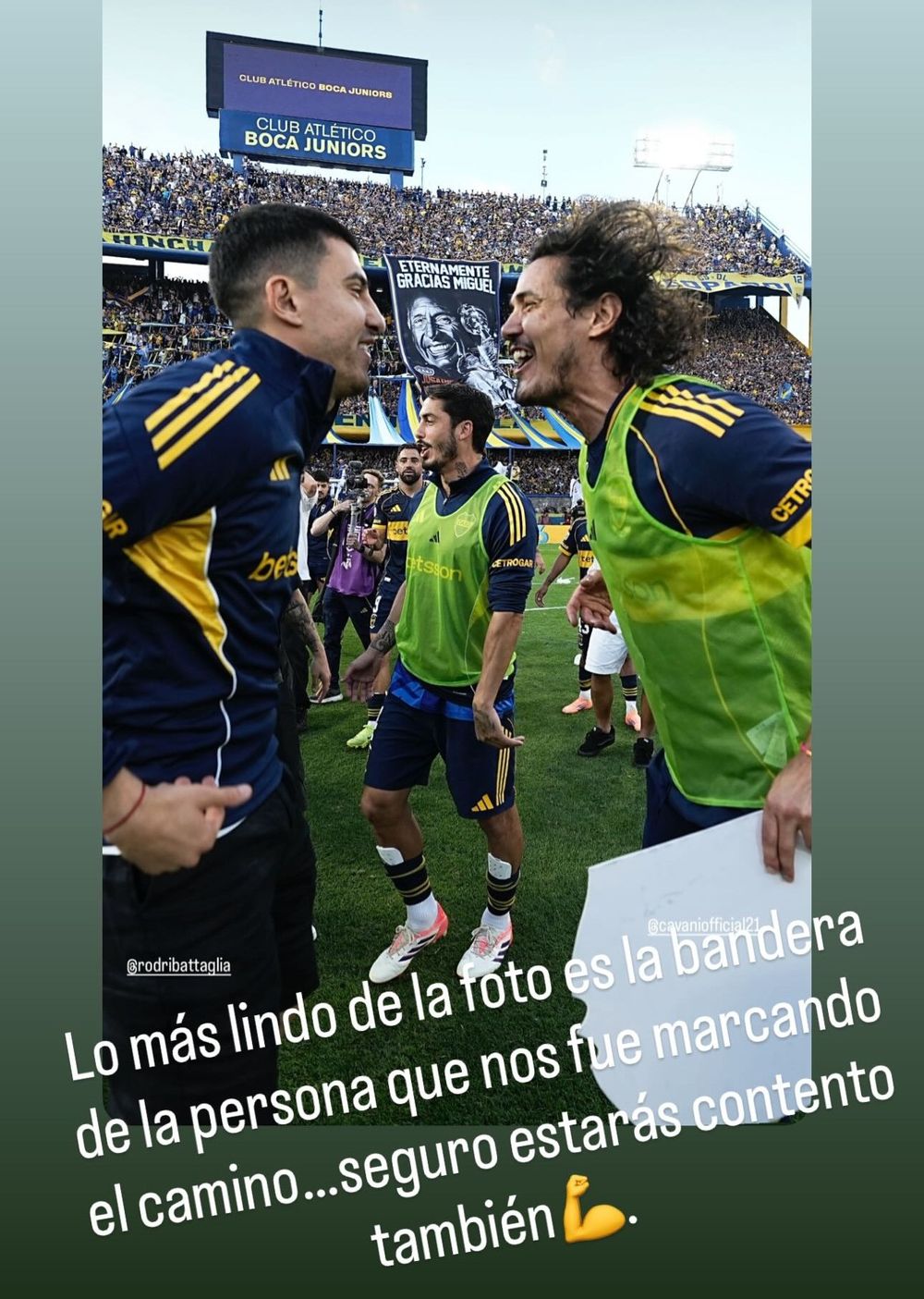 El posteo de Edinson Cavani recordando a MIguel &Aacute;ngel Russo luego del triunfo de Boca Juniors sobre River Plate en el cl&aacute;sico argentino