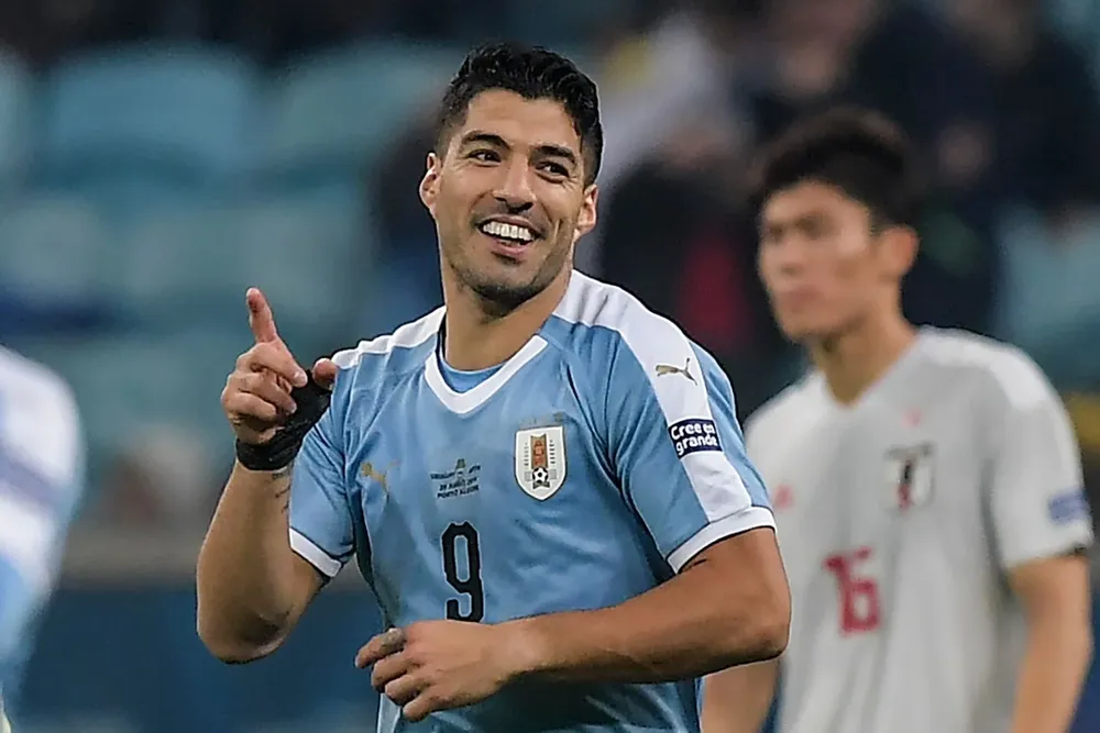 Suárez en el estadio de Gremio ante Japón en la CA 2019