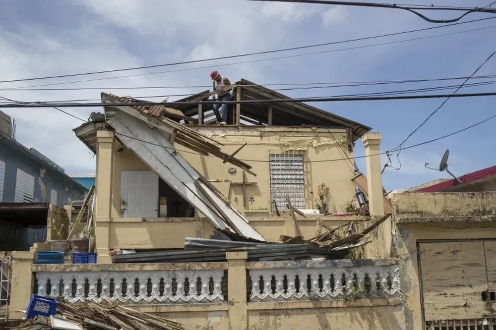 Esta casa quedó destruida por el paso del huracán María en Puerto Rico