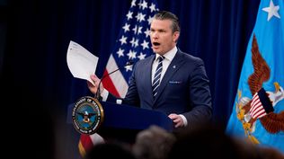 El secretario de Defensa, Pete Hegseth, dio una conferencia de prensa después del ataque a Irán.  El secretario de Defensa, Pete Hegseth, dio una conferencia de prensa después del ataque a Irán.