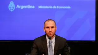 El ministro de Economía argentino, Martín Guzmán, en conferencia de prensa