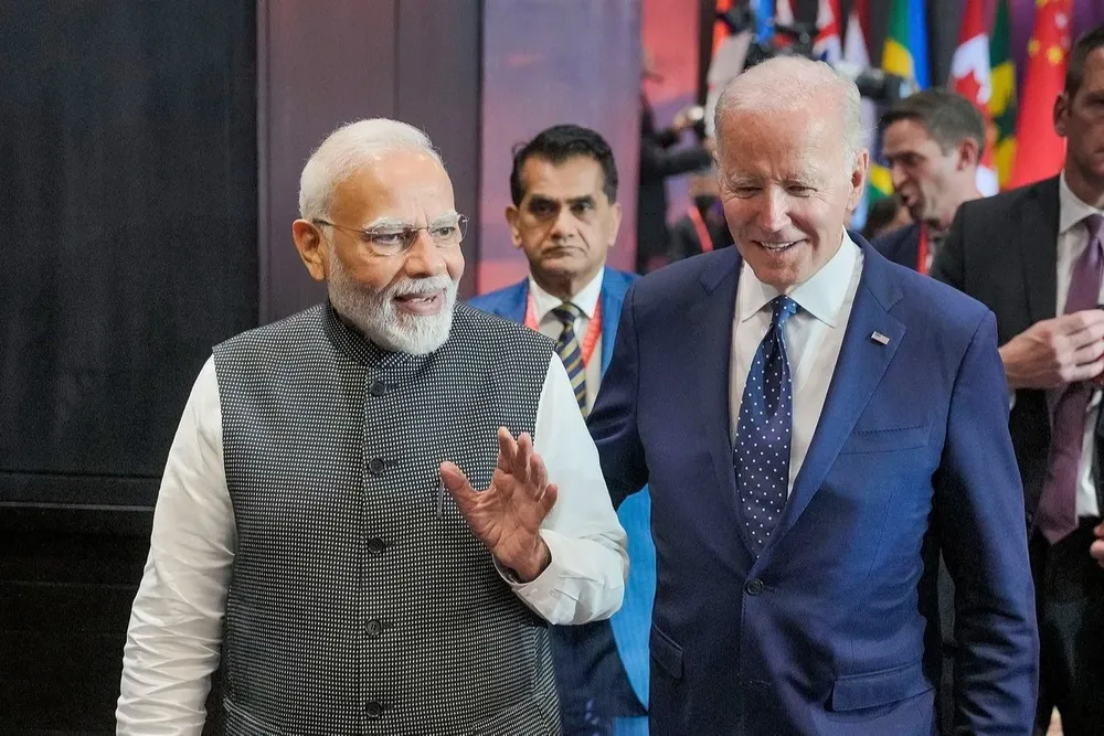 : El primer ministro de India, Narendra Modi y el presidente de Estados Unidos Joe Biden.