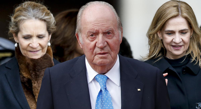 El Rey Emérito Juan Carlos I y sus hijas, las infantas Helena y Cristina