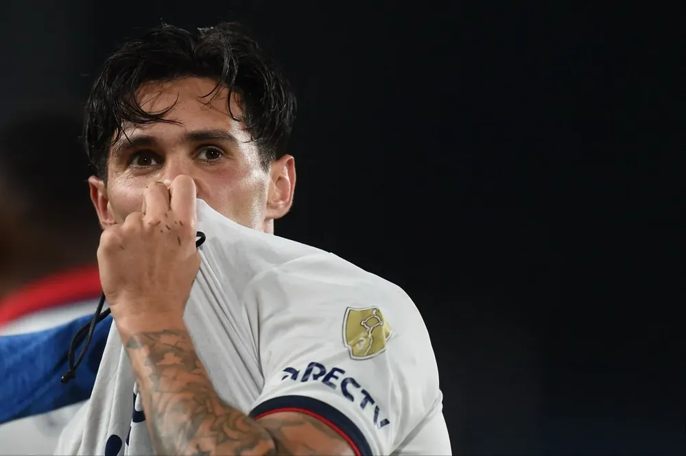 Bentancourt celebra su gol ante Libertad