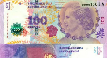 Argentina- El nuevo billete de 100 pesos (21,3 dólares) que homenajea la figura de Eva Duarte de Perón
