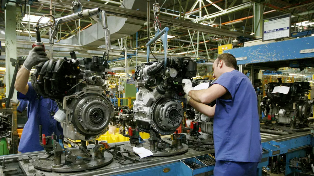 Cadena de montaje de la factoria de Ford en Almussafes (Valencia)