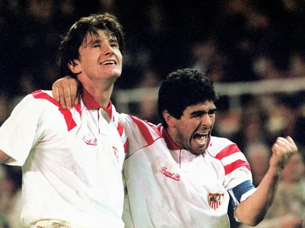 Suker y Maradona en el Sevilla