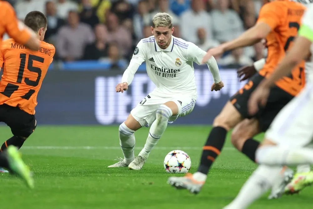 Fede Valverde en la ida ante Shakhtar