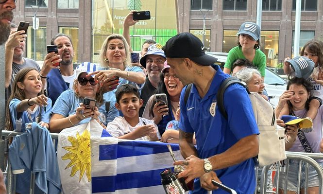 Llegada de la selección uruguaya a Kansas City