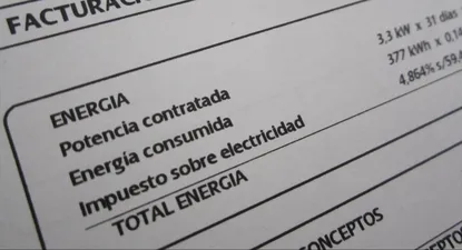 Imagen de recurso de una factura de electricidad.