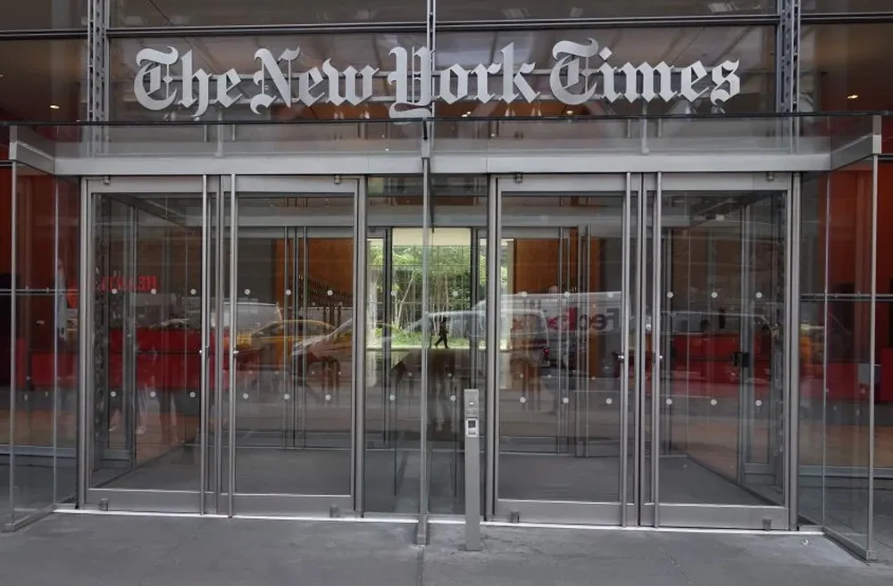 Una de las entradas al edificio del New York Times