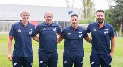 El cuerpo técnico de Pablo Peirano en Nacional: Javier Tetes, Javier Carballo, Peirano y Diego Ligüera