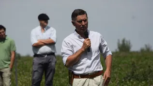 Miguel Sanguinetti, presidente del SUL, durante la jornada en Cerro Colorado, Florida.