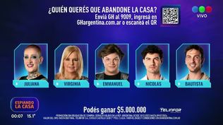 Son cinco los nominados para abandonar la competencia y uno de ellos es el más votado según los sondeos.