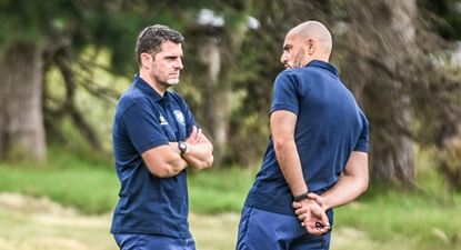 Bruno Silva junto a Deivis Barone en su anterior experiencia como DT de Cerro Largo, en 2024