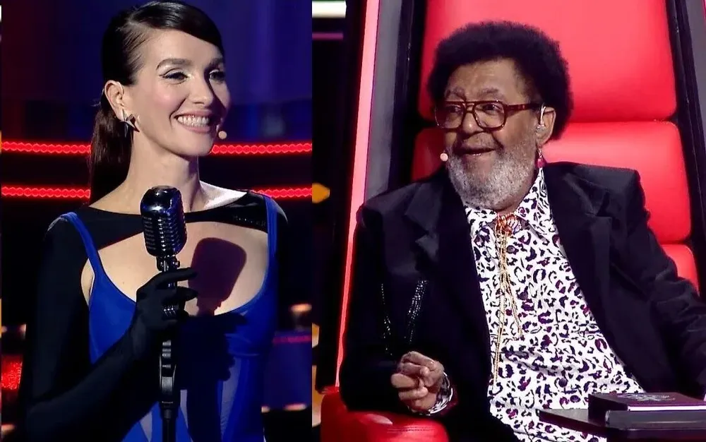 La conductora Natalia Oreiro y el coach de Rubén Rada