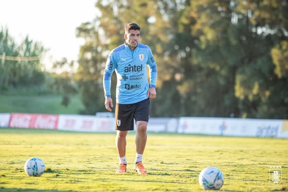 Luis Suárez en el Complejo para los partidos de Eliminatorias de marzo