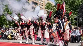 Desfile militar en los festejos de Madrid.