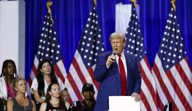 Trump en un evento de campaña en Wisconsin