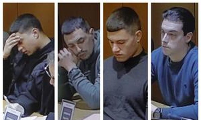 Los acusados del crimen de Samuel Luiz en A Coruña. Foto: EFE.