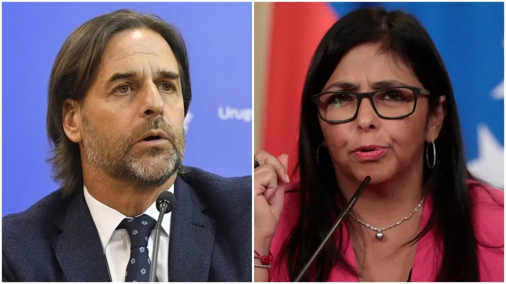 Luis Lacalle Pou y Delcy Rodríguez