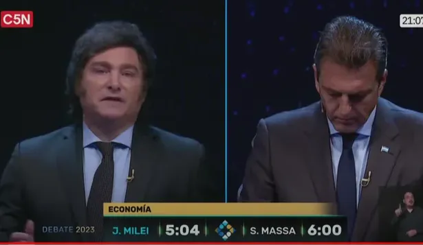 Milei y Massa en el debate presidencial
