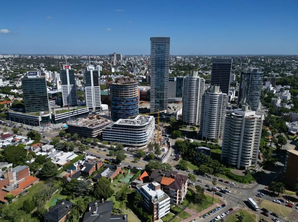 Vista aérea de Pocitos Nuevo en Montevideo.