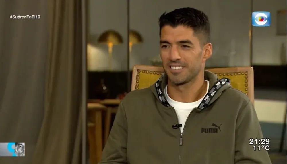 Luis Suárez durante la entrevista con Blanca Rodríguez.