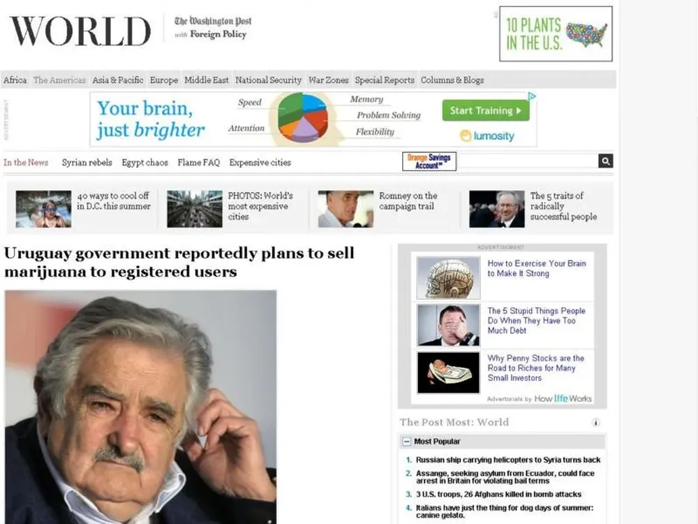 La nota sobre la medida uruguaya en The Washington Post
