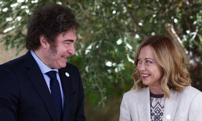 Javier Milei y Georgia Meloni.